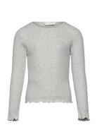 Ribbed Long-Sleeved T-Shirt Mango Grey