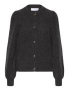 Slflulu Ls Structure Knit Cardigan Selected Femme Grey