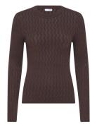 Slfcabala Ls Knit O-Neck Selected Femme Brown