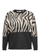 Carjade Zebra L/S O-Neck Knt Noos ONLY Carmakoma Black