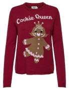 Onlxmas Gingerbread Ls O-Neck Box Knt ONLY Red