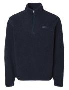 Slhstorm Fleece High Neck Sweat Selected Homme Navy