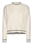 Contrast Trim Sweater Mango Cream