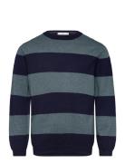 Striped Knit Sweater Mango Navy