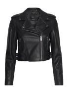 Faux-Leather Biker Jacket Mango Black