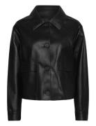 Faux Leather Jacket With Pockets Mango Black