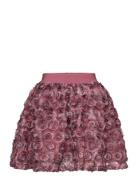 Skirt W. Mesh Flowers Minymo Pink