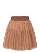 Skirt Mesh W. Glitter Minymo Brown