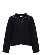 Objreynard Ls V-Neck Stich Pullover Div Object Black