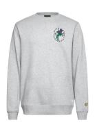 Thistle Flora Printed Crew Neck Sweatshirt Lyle & Scott Grey