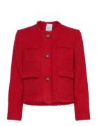 Tweed Jacket With Pockets Mango Red