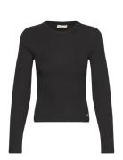 Woven Label Rib Long Sleeve Calvin Klein Jeans Black