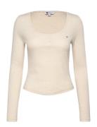 Tjw Melange Henley Ls Ext Tommy Jeans Beige