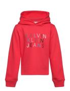 Colour Logo Fleece Hoodie Calvin Klein Red