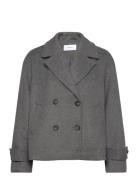 Renate Short Wool Blend Jacket Bubbleroom Grey