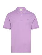 Reg Shield Ss Pique Polo GANT Purple