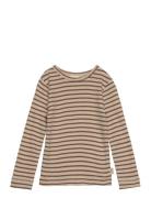 T-Shirt L/S Modal Striped Petit Piao Brown