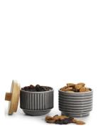 Coffee & More, Serving Bowls With Bambo Lid 2-Pack Sagaform Grey