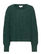 Cable Knit O-Neck Rosemunde Green