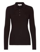 Long Sleeve Knit Polo Rosemunde Brown