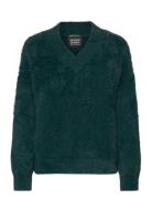 Fluffy V-Neck Relaxed Pullover Scotch & Soda Green