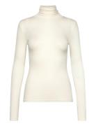 Mscally Roll Neck Long Sleeve Top Minus Cream