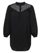 Carmette Life L/S Mix Lace Long Top Wvn ONLY Carmakoma Black