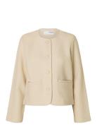 Slfdarla Ls Knit Short Cardigan D2 Selected Femme Cream