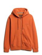 Essential Logo Zip Hoodie Superdry Orange