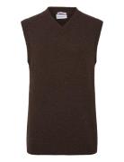 Lambswool V-Neck Slipover Lindbergh Brown