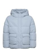 Padded Anorak With Shearling Lining Mango Blue