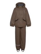 Pu Rain Set Rec Warm Animal Susp104 Mikk-line Brown