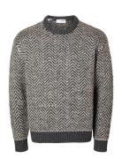 Slhharry Ls Knit Relaxed Crew Neck Selected Homme Grey