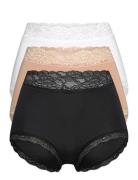 Brief 3 Pack Emelie Lace High Lindex Black