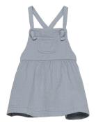 Short Cotton Pinafore Dress Mango Blue