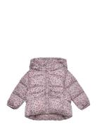 Flowers Print Quilted Anorak Mango Pink