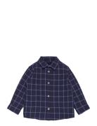 Check Cotton Shirt Mango Navy