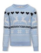 Kogmerry Xmas Ls O-Neck Box Cs Knt Kids Only Blue