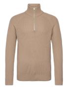 Jjpannel Knit Half Zip Aw24 Jack & J S Beige