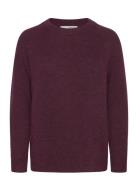 Slflulu Ls Knit O-Neck Noos Selected Femme Purple