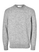 Slhrai Ls Knit Crew Neck Noos Selected Homme Grey