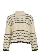 Viovirina High Neck L/S Cable Knit Top Vila Beige