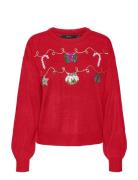 Vmnewgarland Ls O-Neck Pull. Xmas Vero Moda Red