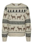 Vmdeers Ls O-Neck Pullover. Xmas Girl Vero Moda Girl Beige