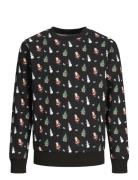 Jjxmas Merry Aop Sweat Crew Neck Jnr Jack & J S Green