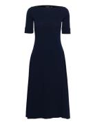 Stretch Cotton Midi Dress Lauren Ralph Lauren Navy