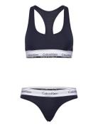 Unlined Bralette/Thong Gift Set Calvin Klein Navy