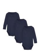 3 Pack Rib Jersey Long Sleeve Body Copenhagen Colors Navy