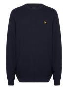 Grid Knit Crew Neck Jumper Lyle & Scott Navy