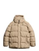 Hooded 5 Baffle Sports Puffer Superdry Beige